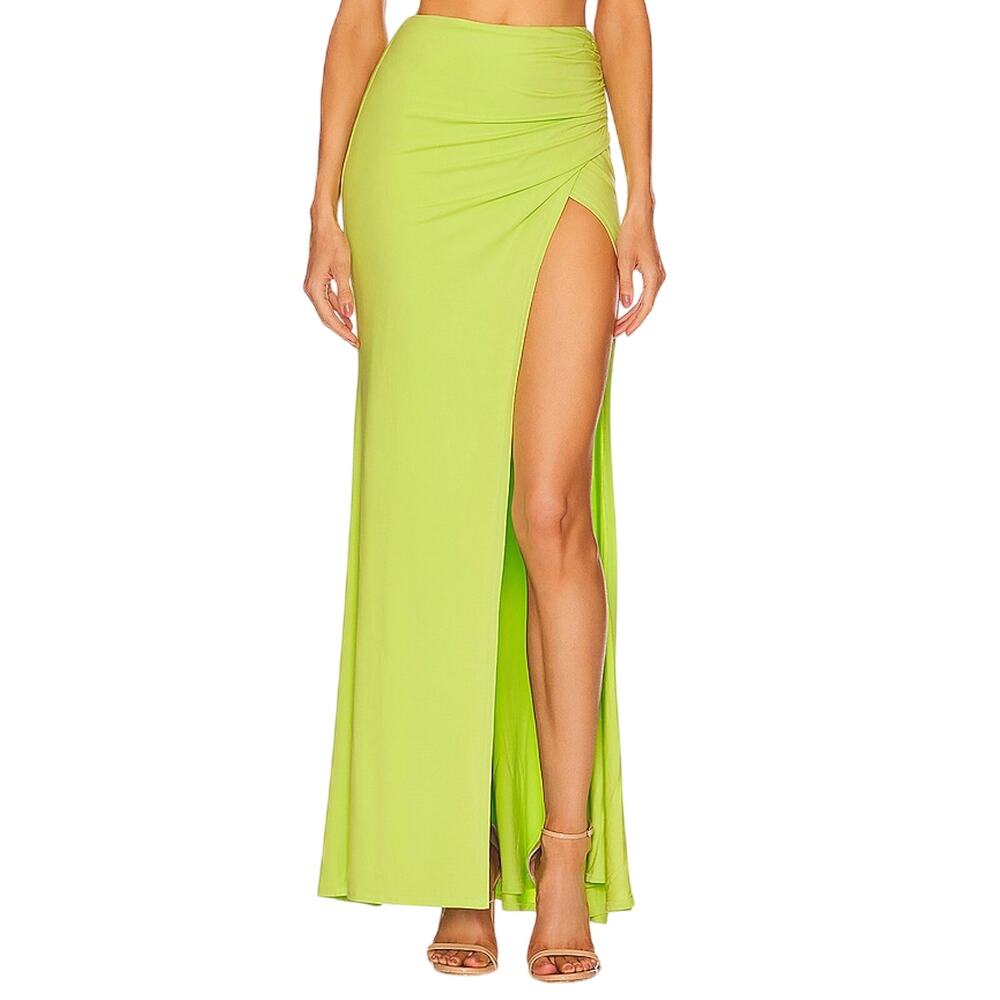 Michael Costello Chic Bright Green Zendaya Skirt Size S